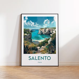 Poster salentino, stampa d'arte salentina, regalo Italia, arte murale italiana, penisola salentina