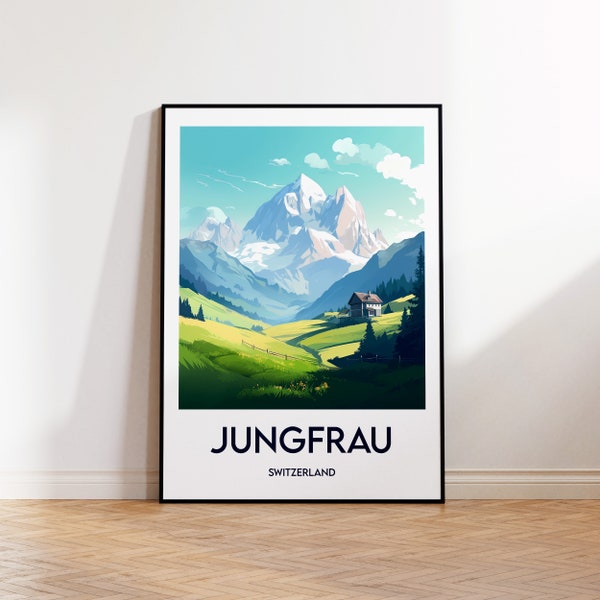 Jungfrau-poster, Jungfrau-kunstprint, Jungfrau-cadeau, kunst aan de muur van Bern