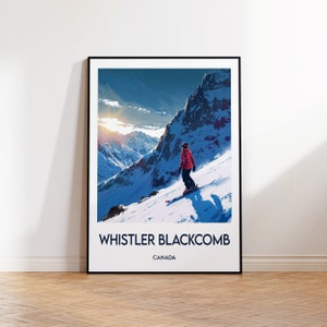 Whistler Blackcomb Poster, Whistler Blackcomb Art Print, Canada SKI RESORT, Vintage Travel Poster