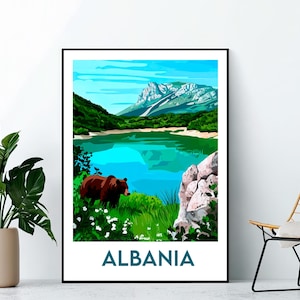 Albania Poster, Albania Art Print, Albania art poster, Vintage Travel Poster, Albania country Gift, Albania Poster