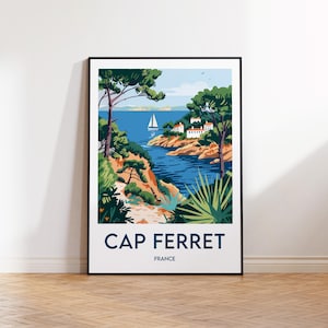 Cap Ferret Poster, Cap Ferret Poster, Cap Ferret Kunstdruck, Cap Ferret Frankreich, Vintage Reiseposter, Cap Ferret Frankreich Geschenk