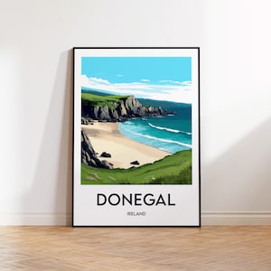 Donegal Poster, Donegal Druck, Dún na nGall Éire, Donegal Irland Geschenk, Vintage Reiseposter
