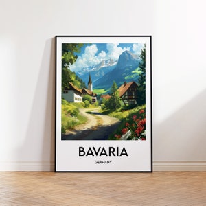 Bavaria Poster, Bavaria Print, Bavaria Germany, Bayern Deutschland Gift, Vintage Travel Poster, Bayern Plakat