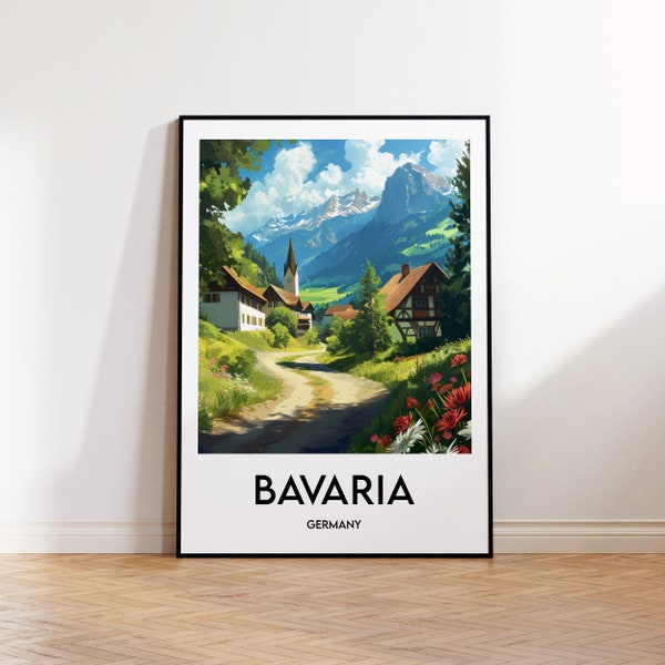 Bavaria Poster, Bavaria Print, Bavaria Germany, Bayern Deutschland Gift, Vintage Travel Poster, Bayern Plakat