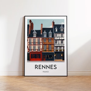Rennes Poster, Rennes Art Print, Rennes France, Rennes France Gift, Vintage Travel Poster, Rennes France Poster