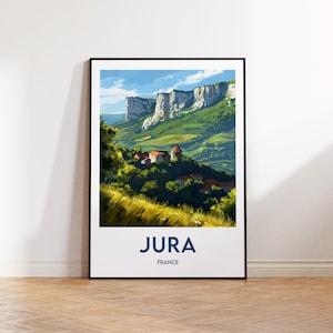 Jura Poster, Jura Art Print, Jura France customizable, Jura France Gift, Vintage Travel Poster, Jura Mountains Poster