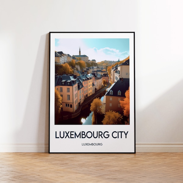 Luxembourg City Poster, Luxembourg Print, Luxembourg Illustration, Vintage Travel Poster