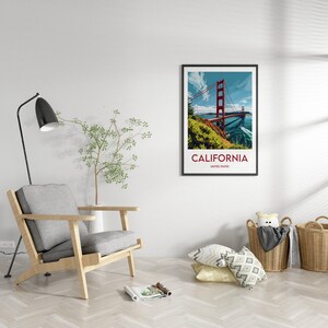 California Poster, California Art Print, California United States, Vintage Travel Poster, California USA Gift, California Poster image 3
