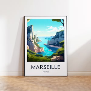 Marseille Poster, Calanques Print, Marseille France, Marseille Gift, Vintage Travel Poster, Calanques Poster