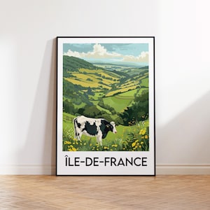 Ile de France Poster, Ile de France Poster, Ile-de-France Art Print, Ile de France Customizable, Vintage Travel Poster, Ile de France Gift