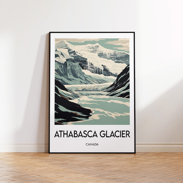 Póster del glaciar Athabasca, impresión de Athabasca, regalo de Athabasca, arte mural de Canadá, Montañas Rocosas Canadienses