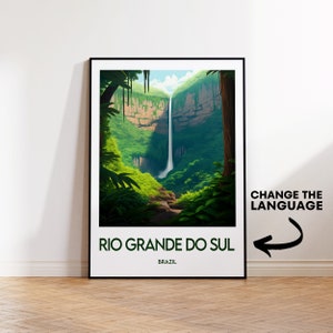 Rio Grande do Sul Print, Rio Grande do Sul Brasil Poster, Rio Grande do Sul Wall Art, Porto Alegre Retro Travel Poster, Brazil Gift