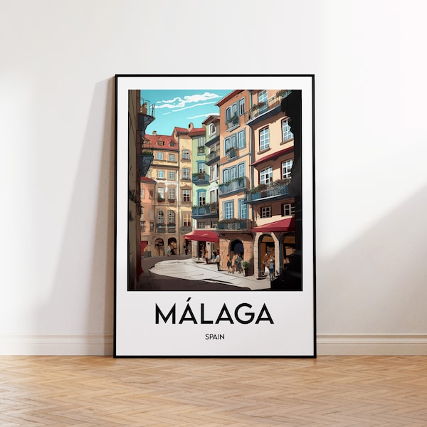 Malaga Poster, Málaga Print, Malaga Illustration, Málaga Spain Gift, Vintage Travel Poster