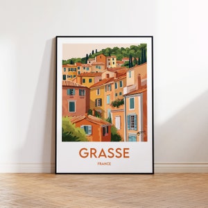 Grasse poster, Grasse art print, Grasse Village, Grasse gift, Fragonard art, Grasse France, Cote d'azur