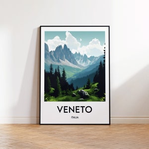 Veneto Poster, Veneto Print, Veneto Italië, Veneto Cadeau, Vintage Reisposter