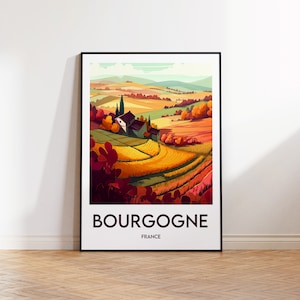 Burgundy Print, Burgundy Poster, Burgundy Region Wall Art, Gironde Retro Travel Poster, Framed France Vintage Home Décor, Unframed Gift