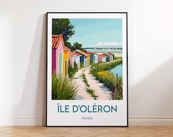 Stampa dell'isola di Oléron, poster della Charente-Maritime, arte della parete della Nuova Aquitania, Saint Pierre d'Oléron