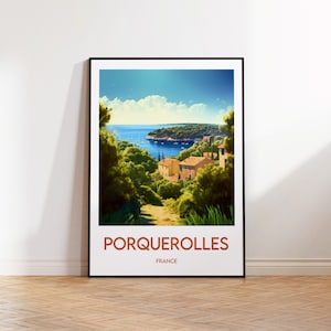 Porquerolles Druck, Ile De Porquerolles Poster, Provence Alpes Côte d'Azur Wandkunst, Var Reiseposter, Französische Riviera