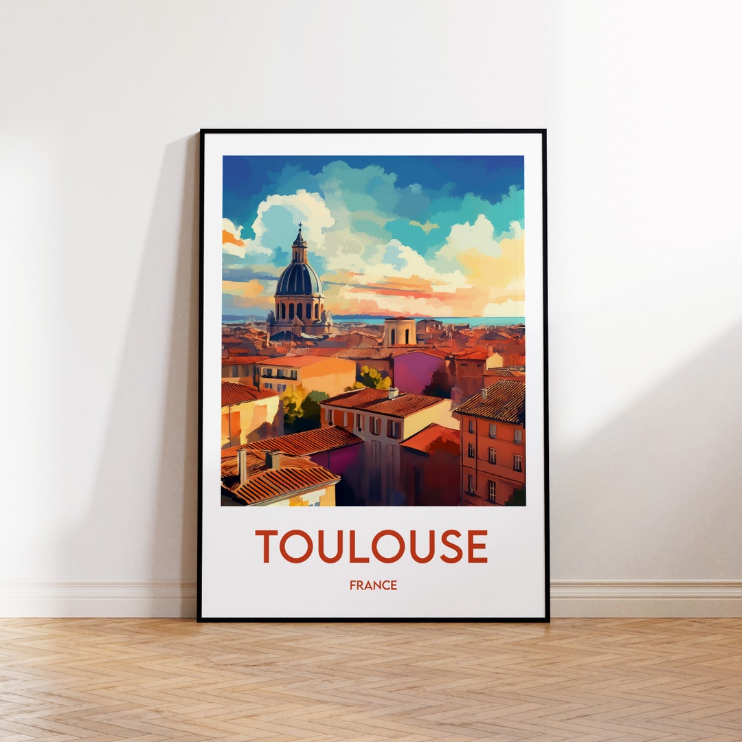 Toulouse Print Toulouse Poster La Ville Rose Wall Art Pink Etsy France