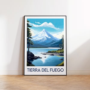Feuerland Poster, Feuerland Druck, Feuerland Illustration, Feuerland Geschenk, Vintage Reiseposter