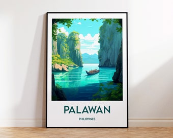 Póster de Palawan, impresión de Palawan, regalo de Palawan, arte mural de Palawan, Palawan, Filipinas