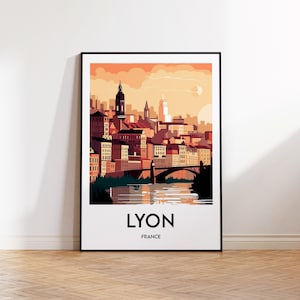 Lyon Poster, Lyon Kunstdruck, Lyon Geschenk, Lyon Wandkunst, Lyon Frankreich