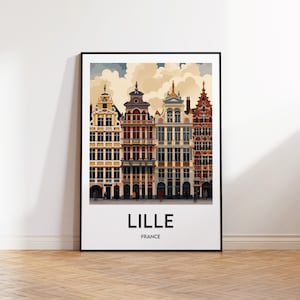 Lille Poster, Lille Art Print, Lille France customizable, Lille Gift, Vintage Travel Poster, Affiche Lille France