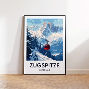 Zugspitze Poster, Zugspitze Kunstdruck, Zugspitze Deutschland, Vintage Reiseposter, Zugspitze Deutschland Geschenk, Zugspitze Deutschland Poster