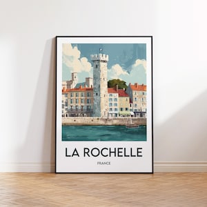Cartel de La Rochelle Francia, Cartel de La Rochelle, Impresión de arte de La Rochelle, Regalo personalizable de La Rochelle Francia, Cartel de viaje vintage