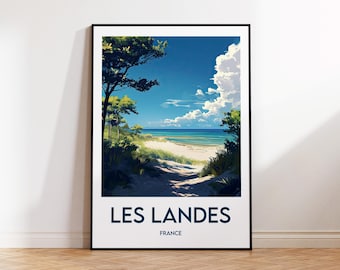 Les Landes Poster, Les Landes Art Print, Nouvelle Aquitaine, Les Landes Gift, Vintage Travel Poster, South West France Poster