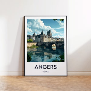 Angers Poster, Angers Art Print, Angers Illustration, Pays de la Loire Gifts, Vintage Travel Poster, France Angers Poster
