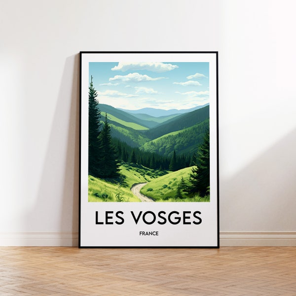 Poster The Vosges, The Vosges Poster, The Vosges Print, The Vosges Illustration, Vosges France Gift, Vintage Travel Poster