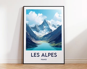 The Alps poster, The Alps poster, The Alps print, The Alps gift, The French Alps wall art, The Alps France