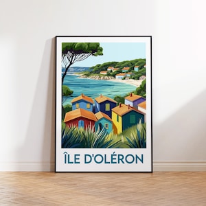 Cartel de la isla de Oléron, impresión de la isla de Oléron, ilustración de la isla de Oléron, regalo de la isla de Oléron, cartel de viaje vintage, cartel de la isla de Oléron