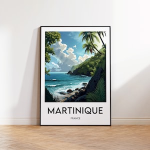 Martinique Poster, Martinique Art Print, Martinique Illustration, Martinique Gift, Vintage Travel Poster, France Poster