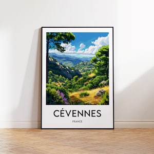 Cevennen Poster, Cevennen Kunstdruck, Cevennen Frankreich Illustration, Vintage Reiseposter, Cevennen Frankreich Geschenk, Cevennen Frankreich Poster