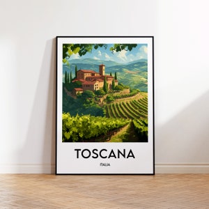 Toscana Poster, Toscana Art Print, Toscana Italia, Tuscany ITaly Gift, Vintage Travel Poster, Italy Poster