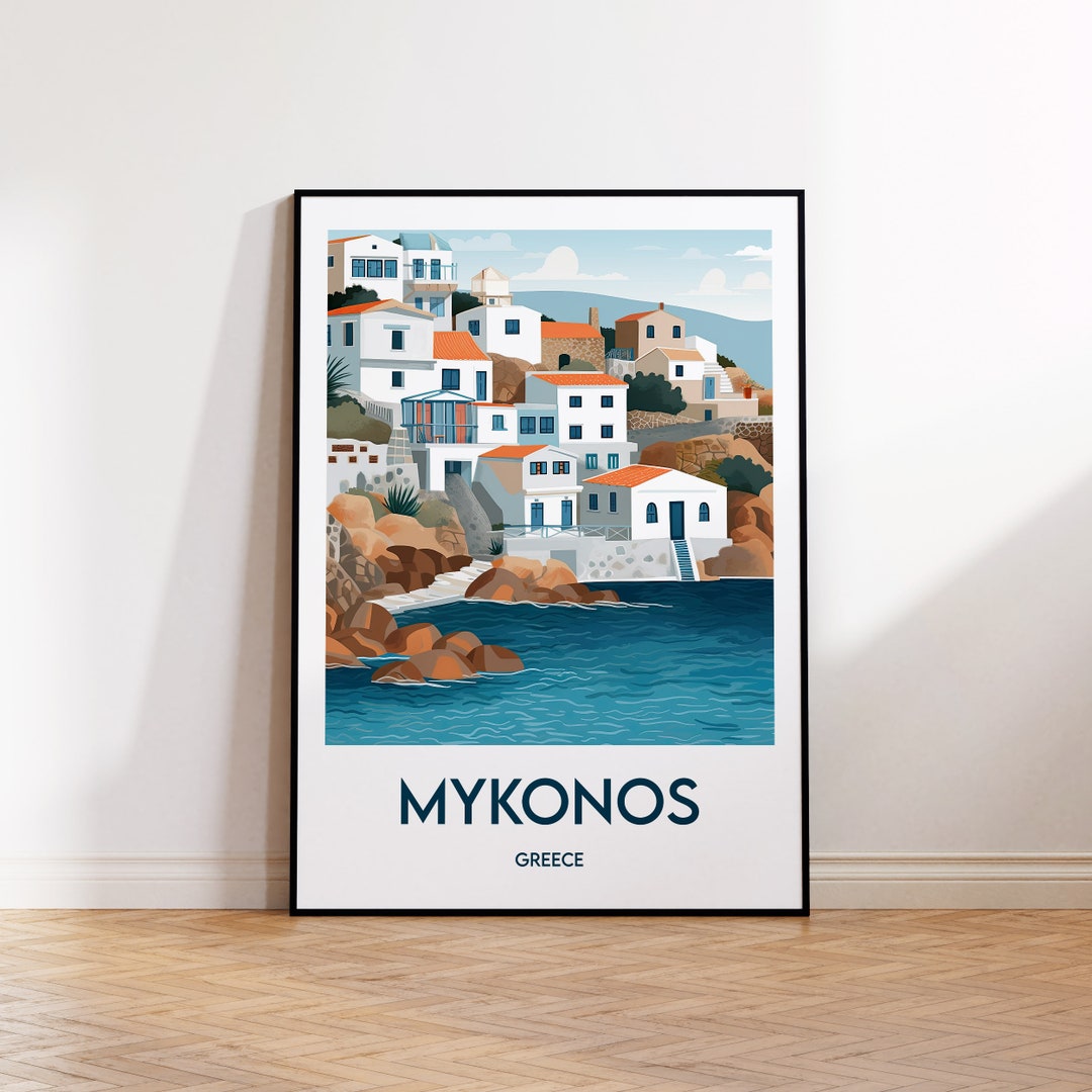 Mykonos Poster Mykonos Print Mykonos Gift Mykonos Wall Art - Etsy