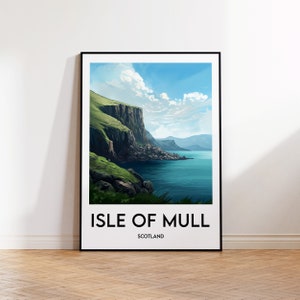 Poster dell'Isola di Mull, Stampa dell'Isola di Mull, Isola di Mull Scozia, Regalo dell'Isola di Mull, Poster di viaggio vintage