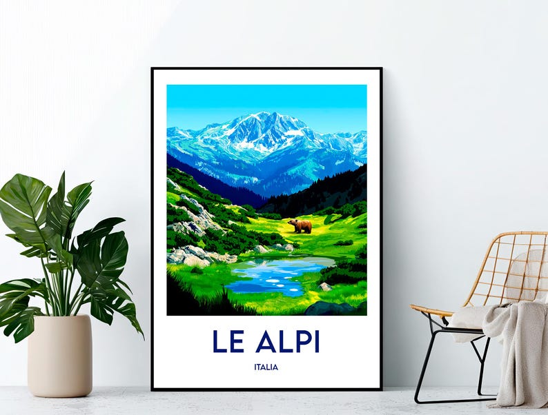 Le Alpi Poster, Le Alpi Art Print, Le Alpi Italia Customizable, Vintage ...