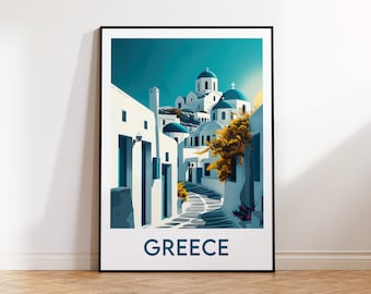 Poster della Grecia, stampa artistica della Grecia, Grecia personalizzabile, regalo della Grecia, poster di viaggio vintage, poster della Grecia