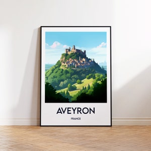 Aveyron poster, Aveyron art print, Aveyron gift, Aveyron wall art, Aveyron France