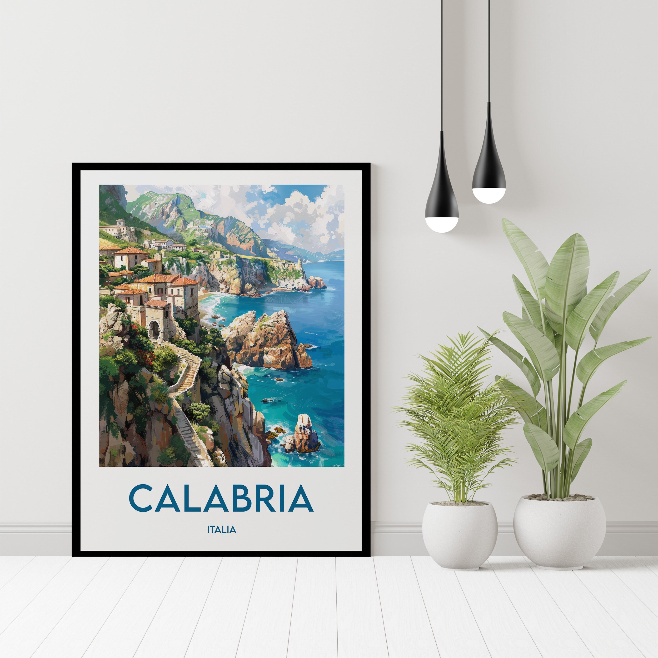 Calabria Italia Poster, Calabria Art Print, Calabria Italy Customizable ...