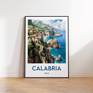 Calabria Italia Poster, Calabria Art Print, Calabria Italy customizable, Calabria Gift, Vintage Travel Poster, Calabria Italy Poster