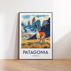 Patagonien Poster, Patagonien Kunstdruck, Patagonien Argentinien Chile Reiseposter, Patagonien Argentinien Chile, Patagonien Argentinien Poster