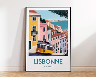 Lisbon Poster, Lisbon Art Print, Lisbon Portugal, Lisbon Portugal Gift, Vintage Travel Poster, Lisbon Portugal Poster