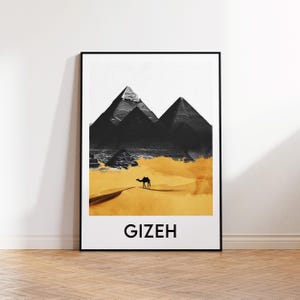 Giza Poster, Pyramid of Giza Art Print, Giza Egypt customizable, Vintage Travel Poster, Giza Egypt Gift, Giza Egypt Poster
