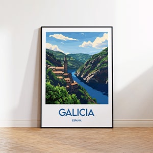 Galicia Poster, Galicia Art Print, Galicia españa customizable, Galicia spain Gift, Vintage Travel Poster, Galicia poster