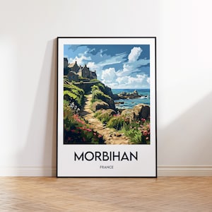Morbihan Poster, Morbihan Kunstdruck, Morbihan Illustration, Gold du Morbihan Geschenk, Vintage Reiseposter, Frankreich Poster