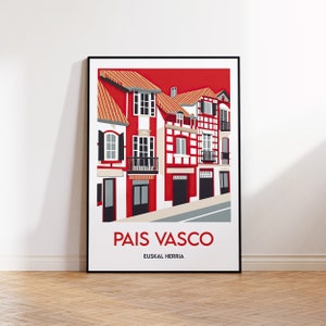Cartel del País Vasco, impresión del País Vasco, regalo de Euskal Herria, arte de la pared de España